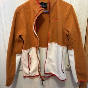 Marmot Orange and Cream Colorblock Fleece Jacket